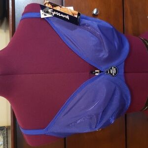 NWT Gosaard Glossies Sheer Underwire Bra "Spectrum Blue" Size UK 30G